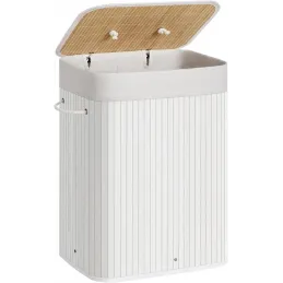 Panier à linge GLAMUR 72 L / Blanc