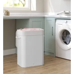 Panier à linge GLAMUR 72 L / Blanc