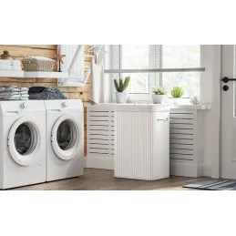 Panier à linge GLAMUR 72 L / Blanc