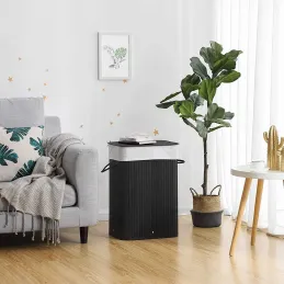 Panier à linge GLAMUR 72 L / Noir