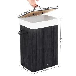 Panier à linge GLAMUR 72 L / Noir