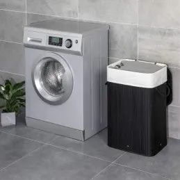 Panier à linge GLAMUR 72 L / Noir