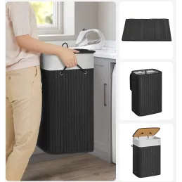 Panier à linge GLAMUR 72 L / Noir