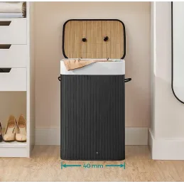 Panier à linge GLAMUR 72 L / Noir
