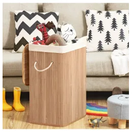 Panier à linge GLAMUR 72 L / Bois naturel