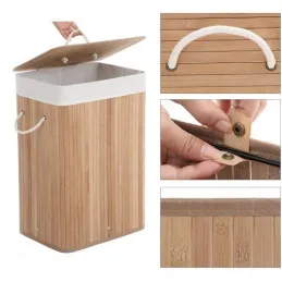 Panier à linge GLAMUR 72 L / Bois naturel