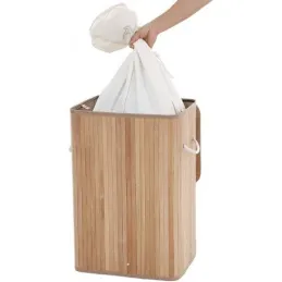 Panier à linge GLAMUR 72 L / Bois naturel