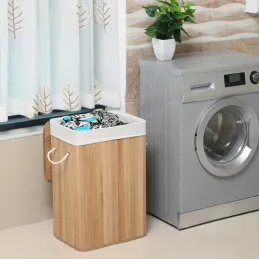 Panier à linge GLAMUR 72 L / Bois naturel