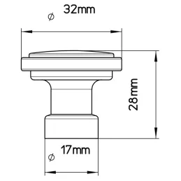 Bouton de meuble TINA / Or brossé
