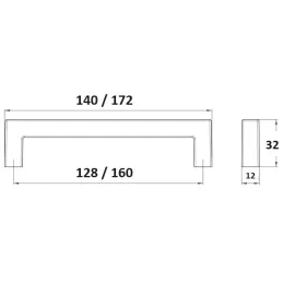 Poignée ZETA / Noir mat