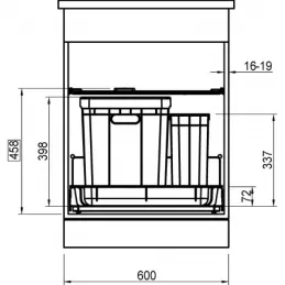 Tri sélectif FRANKE 350-60 Varia pour tiroir