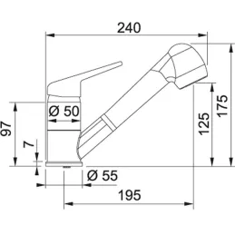 Robinet Franke FC 9547.031 / Chromé / Douchette