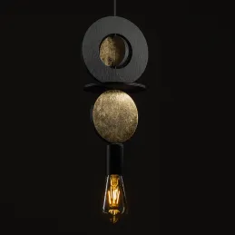 Plafonnier DROPS WOOD E / Noir - doré