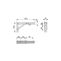 Console rabattable FOLDEX – paire de 2 pièces / noir mat