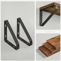 Lot de 3 étagères REGALO Shelf / Noir mat – bois vintage