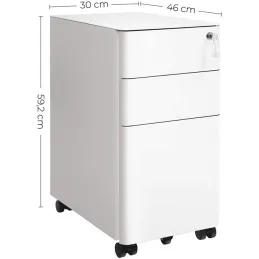 Caisson de bureau à roulettes GARDO 300 / Blanc