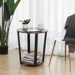 Table basse LUNIA Mini / Noir mat – bois vintage
