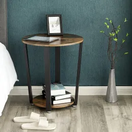 Table basse LUNIA Mini / Noir mat – bois vintage