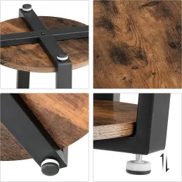 Table basse LUNIA Mini / Noir mat – bois vintage