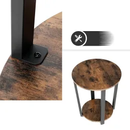 Table basse LUNIA Mini / Noir mat – bois vintage