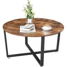Table basse LUNIA / Noir mat - bois vintage