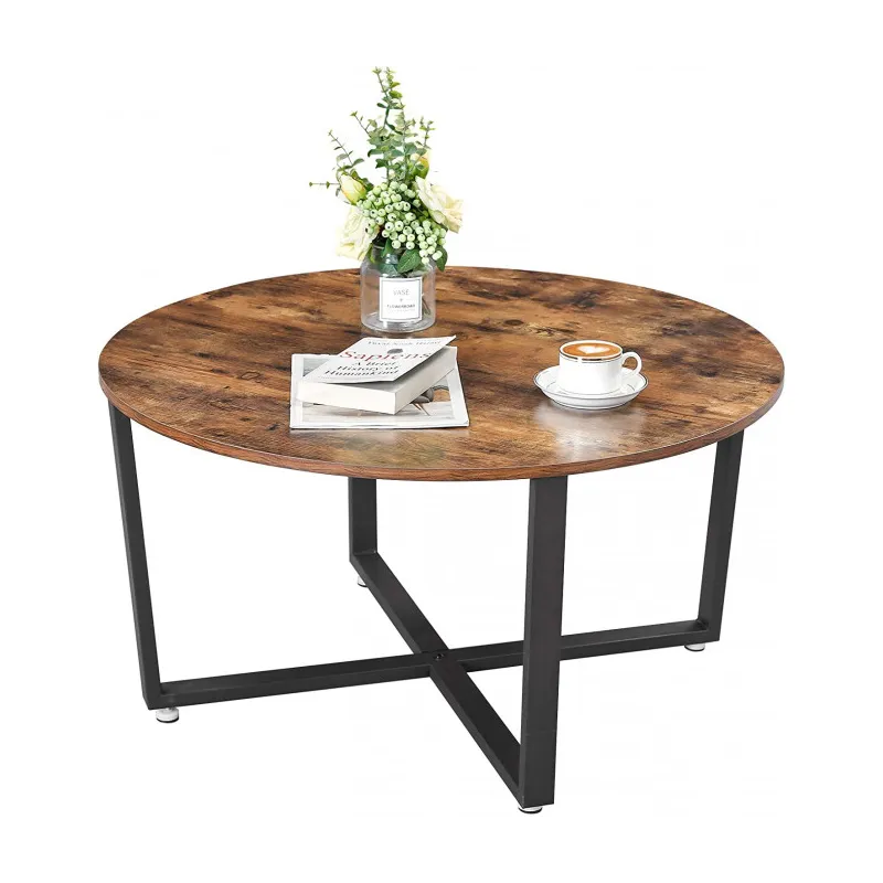 Table basse LUNIA / Noir mat - bois vintage