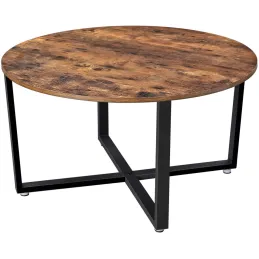 Table basse LUNIA / Noir mat - bois vintage