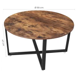 Table basse LUNIA / Noir mat - bois vintage