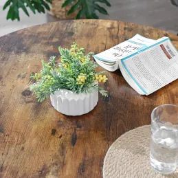 Table basse LUNIA / Noir mat - bois vintage