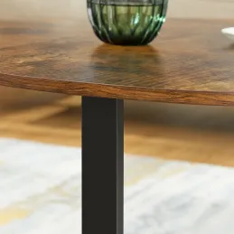 Table basse LUNIA / Noir mat - bois vintage