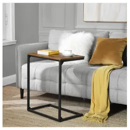 Table d’appoint KATANA / Noir mat – bois vintage