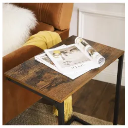 Table d’appoint KATANA / Noir mat – bois vintage