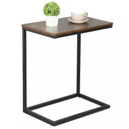 Table d’appoint KATANA / Noir mat – bois vintage
