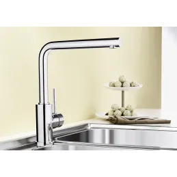 Ensemble évier en inox Blanco DINAS XL 6 S Compact + robinet MILA / Chrome brillant