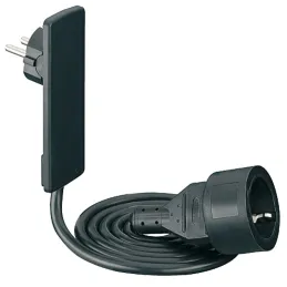 Rallonge électrique plate SLIM SCHUKO / Noir mat