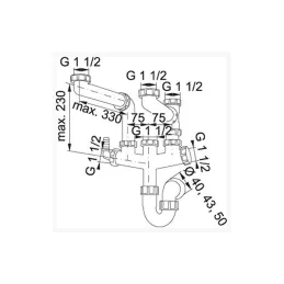 Raccord d’évacuation Franke F3L / Gris