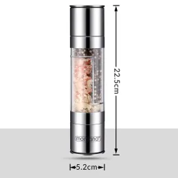 Moulin à sel et à poivre 2-en-1 en céramique / Acier inoxydable