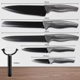 Set de 6 couteaux de cuisine en acier inoxydable