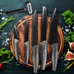 Set de 6 couteaux de cuisine en acier inoxydable