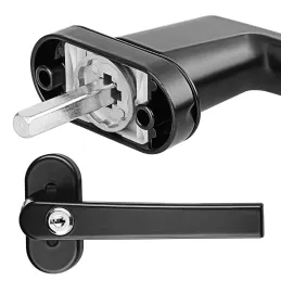 Lot de 2 poignées de fenêtre verrouillables LOCKED / Noir
