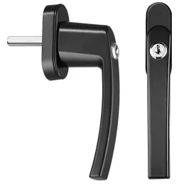 Lot de 2 poignées de fenêtre verrouillables LOCKED / Noir