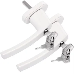 Lot de 2 poignées de fenêtre verrouillables LOCKED / Blanches
