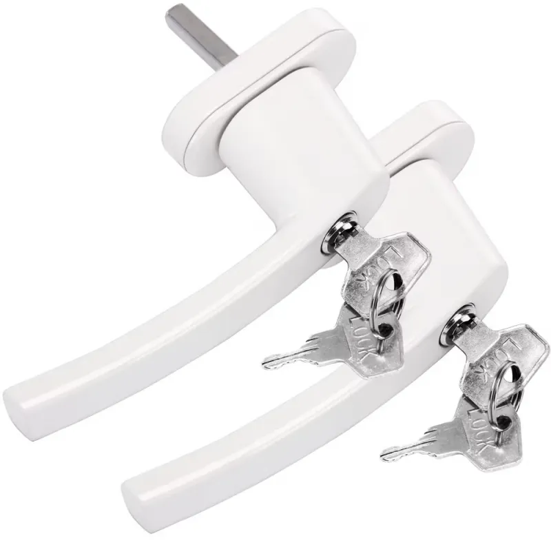 Lot de 2 poignées de fenêtre verrouillables LOCKED / Blanches