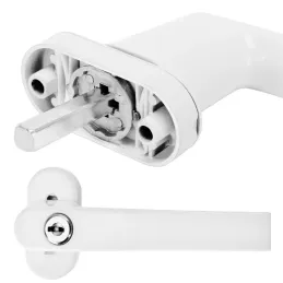 Lot de 2 poignées de fenêtre verrouillables LOCKED / Blanches