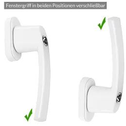 Lot de 2 poignées de fenêtre verrouillables LOCKED / Blanches
