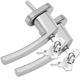 Lot de 2 poignées de fenêtre verrouillables LOCKED / Argent