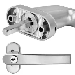 Lot de 2 poignées de fenêtre verrouillables LOCKED / Argent