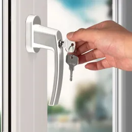 Lot de 2 poignées de fenêtre verrouillables LOCKED / Argent