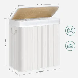 Panier à linge GLAMUR 150L / Blanc