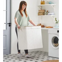 Panier à linge GLAMUR 150L / Blanc